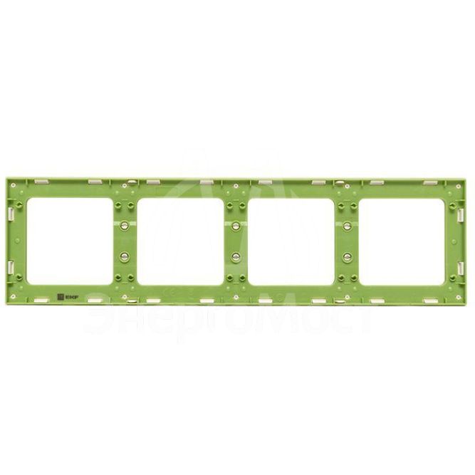 Рамка 4-м Стокгольм бел. с линией цвета зел. PROxima EKF EAM-G-303-10