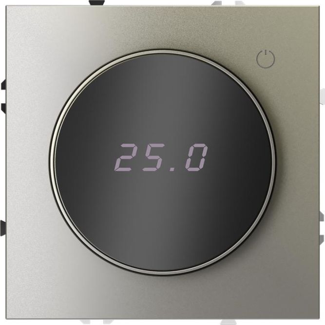 Терморегулятор электронный S70 с индикацией и датчиком для теплого пола механизм шелк Voltum VLS070104