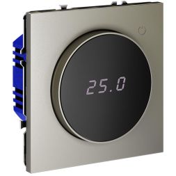 Терморегулятор электронный S70 с индикацией и датчиком для теплого пола механизм шелк Voltum VLS070104