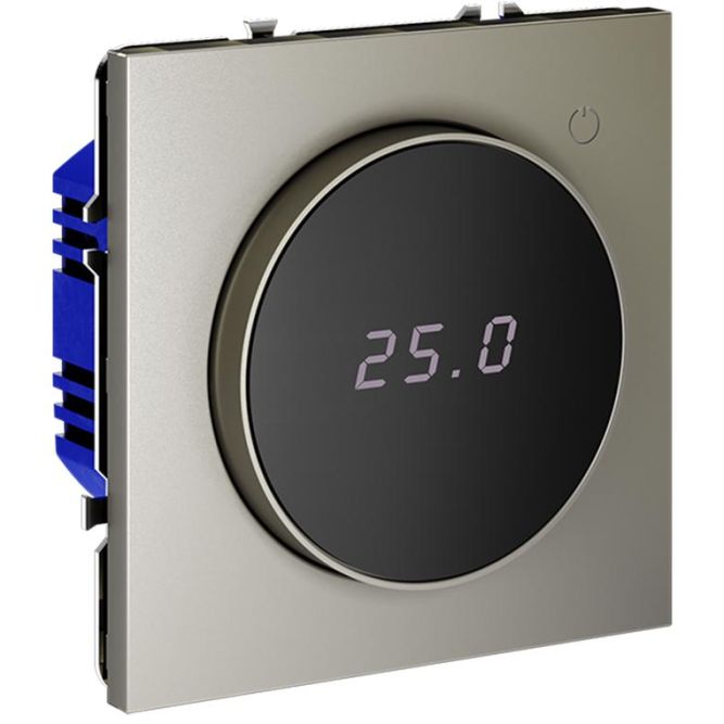 Терморегулятор электронный S70 с индикацией и датчиком для теплого пола механизм шелк Voltum VLS070104