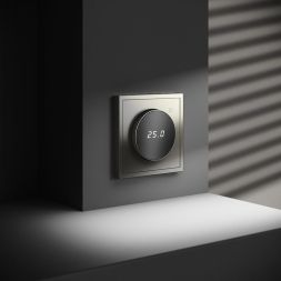 Терморегулятор электронный S70 с индикацией и датчиком для теплого пола механизм шелк Voltum VLS070104