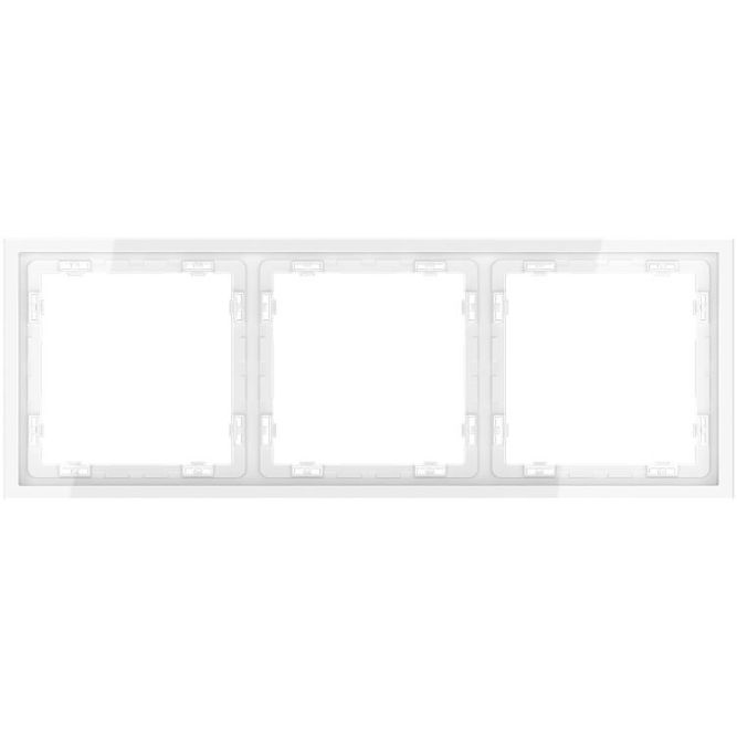 Рамка 3-м S70 пластик. бел. глянцевый Voltum VLS100301