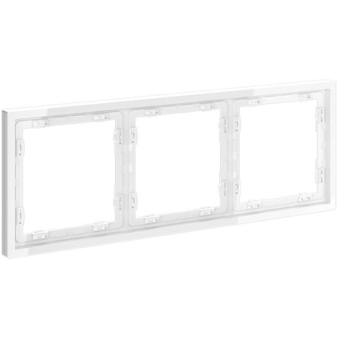 Рамка 3-м S70 пластик. бел. глянцевый Voltum VLS100301