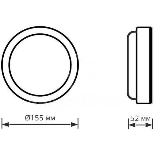 Светильник светодиодный ЖКХ Elementary D155х52 15Вт 1100лм 4000К 160-260В IP65 круг бел. с микровол. сенсором Gauss 126411215-S