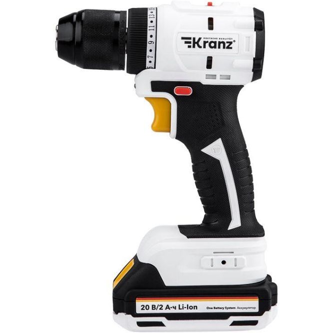 Дрель-шуруповерт аккумуляторная бесщеточная Li-Ion 20В 55Нм (кейс 2 аккум. 2А.ч) Kranz KR-PT-055