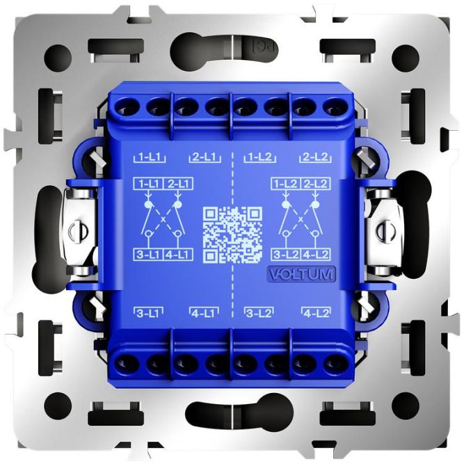 Переключатель перекрестный 2-кл. СП S70 10А механизм кашемир Voltum VLS020503
