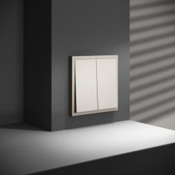 Переключатель перекрестный 2-кл. СП S70 10А механизм кашемир Voltum VLS020503