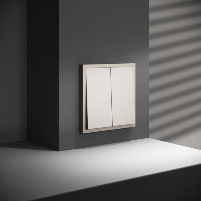 Переключатель перекрестный 2-кл. СП S70 10А механизм кашемир Voltum VLS020503