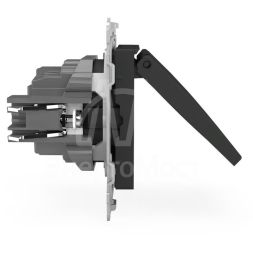 Розетка 1-м СП Pixel 16А IP20 с заземл. защ. шторки с крышкой механизм карбон TOKOV ELECTRIC TKE-PX-R1ZSW1-C14