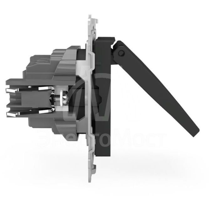 Розетка 1-м СП Pixel 16А IP20 с заземл. защ. шторки с крышкой механизм карбон TOKOV ELECTRIC TKE-PX-R1ZSW1-C14