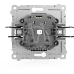 Розетка 1-м СП Pixel 16А IP20 с заземл. защ. шторки с крышкой механизм карбон TOKOV ELECTRIC TKE-PX-R1ZSW1-C14