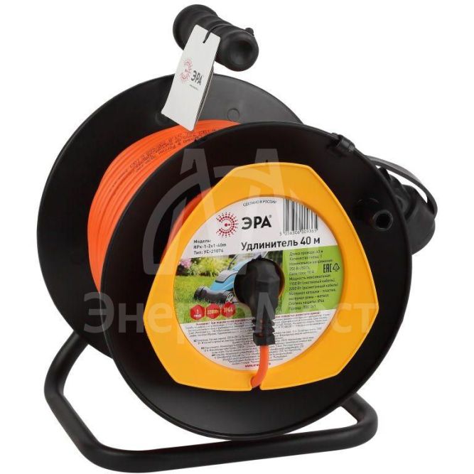 Удлинитель силовой RPx-1-2x1-40m на пластик. катушке б/з 1гнездо 40м ПВС 2х1 Эра Б0046834