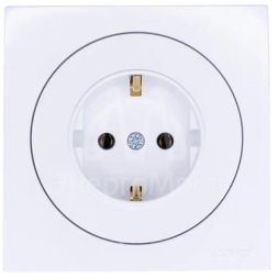 Розетка 1-м OSEN IP20 с заземл. ПБТ бел. LEZARD 743-0288-122B