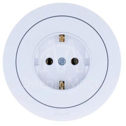 Розетка 1-м OSEN IP20 с заземл. ПБТ бел. LEZARD 743-0288-122B