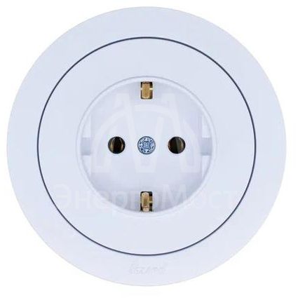 Розетка 1-м OSEN IP20 с заземл. ПБТ бел. LEZARD 743-0288-122B