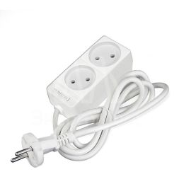 Удлинитель 2х1.5м без заземл. 10А IP20 2.2кВт ПВС 2х1 бел. DOMTOK 2344