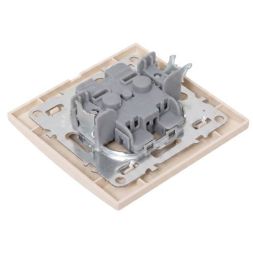 Розетка 1-м СП Минск 10А IP20 без заземл. защ. шторки беж. EKF ERR10-022-200