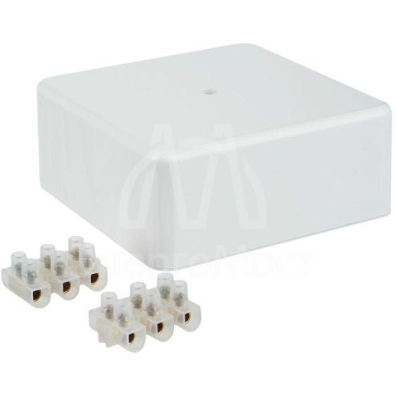 Коробка распаячная ОП 100х100х44 IP20 KM41222 (6 клем. 6кв.мм) бел. IEK UKO10-100-100-044-K01
