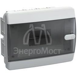 Корпус пластиковый ЩРВ-П-8 IP41 черн. прозр. дверь UNION Compact IEK UIC-KP12-V-08-41-K01