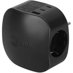Разветвитель 3-м SP-3e-3USBAC-B + 3 USB A+C с заземл. со шторками 16А черн. Эра Б0069082