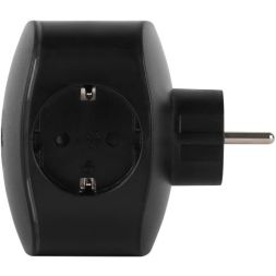 Разветвитель 3-м SP-3e-3USBAC-B + 3 USB A+C с заземл. со шторками 16А черн. Эра Б0069082