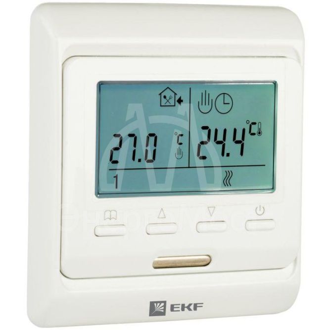 Термостат программируемый ETT-1 (HW-500; RTC 51.716; R51XT; ST-16) 3.6кВт 16А для теплых полов датчик пола; датчик воздуха бел. EKF ett-1