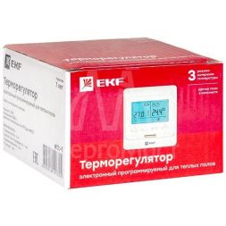 Термостат программируемый ETT-1 (HW-500; RTC 51.716; R51XT; ST-16) 3.6кВт 16А для теплых полов датчик пола; датчик воздуха бел. EKF ett-1