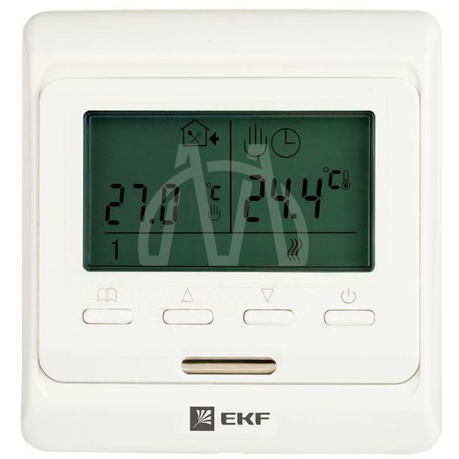 Термостат программируемый ETT-1 (HW-500; RTC 51.716; R51XT; ST-16) 3.6кВт 16А для теплых полов датчик пола; датчик воздуха бел. EKF ett-1