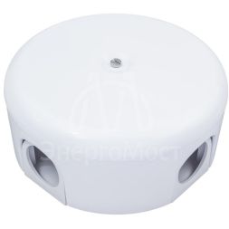 Коробка распределительная d78мм ЛИЗЕТТА (в компл. 4 кабельных ввода) ABS-пластик бел. Bironi B1-521-21-K