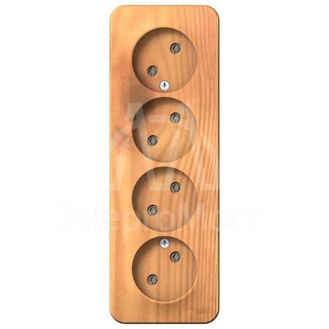 Розетка 4-м ОП BLANCA 16А 250В без шторок без заземл. изол. пласт. ясень SchE BLNRA000415