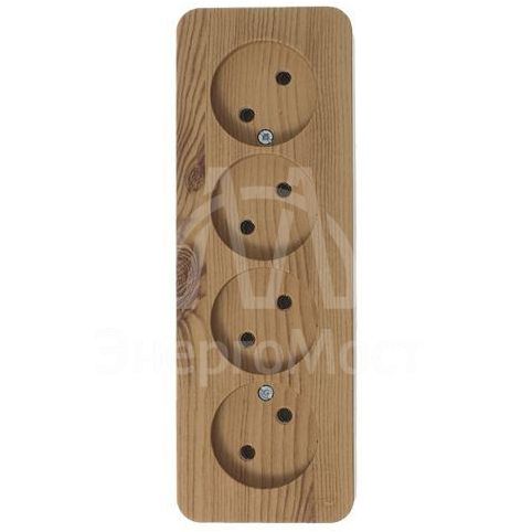 Розетка 4-м ОП BLANCA 16А 250В без шторок без заземл. изол. пласт. ясень SchE BLNRA000415