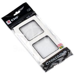 Рамка 2-м Стокгольм бел. с линией цвета черн. PROxima EKF EXM-G-305-10