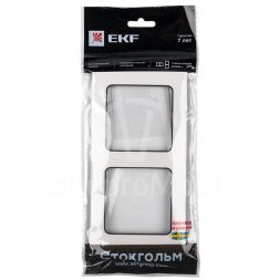 Рамка 2-м Стокгольм бел. с линией цвета черн. PROxima EKF EXM-G-305-10