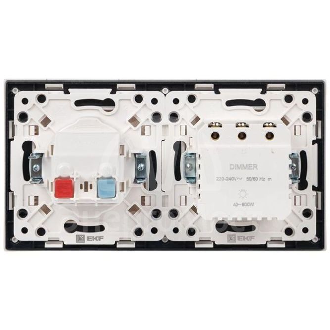 Рамка 2-м Стокгольм бел. с линией цвета черн. PROxima EKF EXM-G-305-10