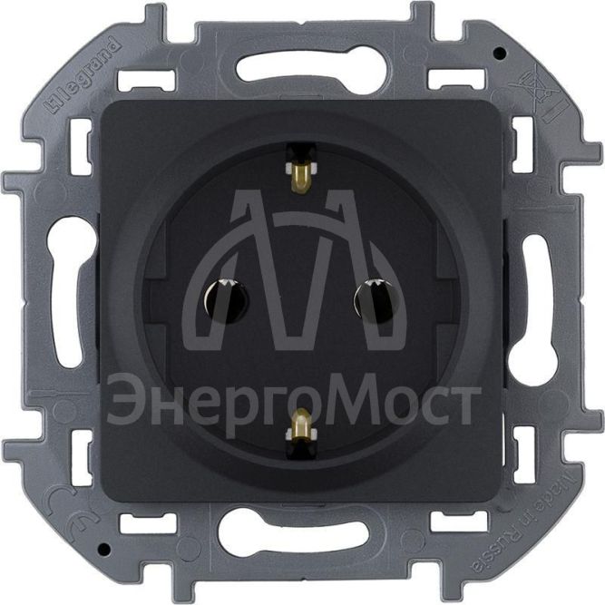 Розетка 1-м СП Inspiria 16А IP20 250В 2P+E немецк. стандарт антрацит Leg 673723