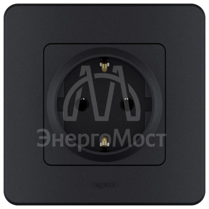 Розетка 1-м СП Inspiria 16А IP20 250В 2P+E немецк. стандарт антрацит Leg 673723