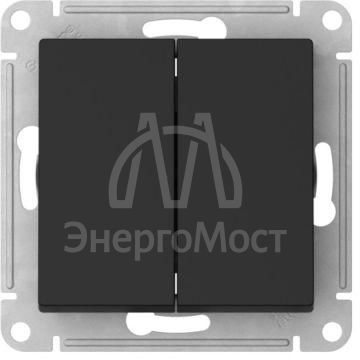 Выключатель 2-кл. AtlasDesign (сх. 5) 10AX быстрозажим. клем. механизм карбон SE ATN001051S