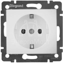 Механизм розетки 1-м СП Valena с заземл. бел. Leg 774420