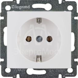 Механизм розетки 1-м СП Valena с заземл. бел. Leg 774420