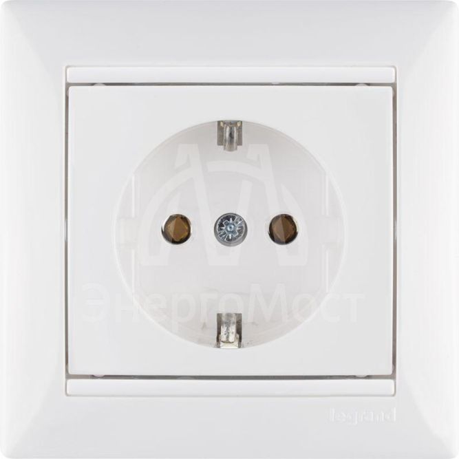 Механизм розетки 1-м СП Valena с заземл. бел. Leg 774420