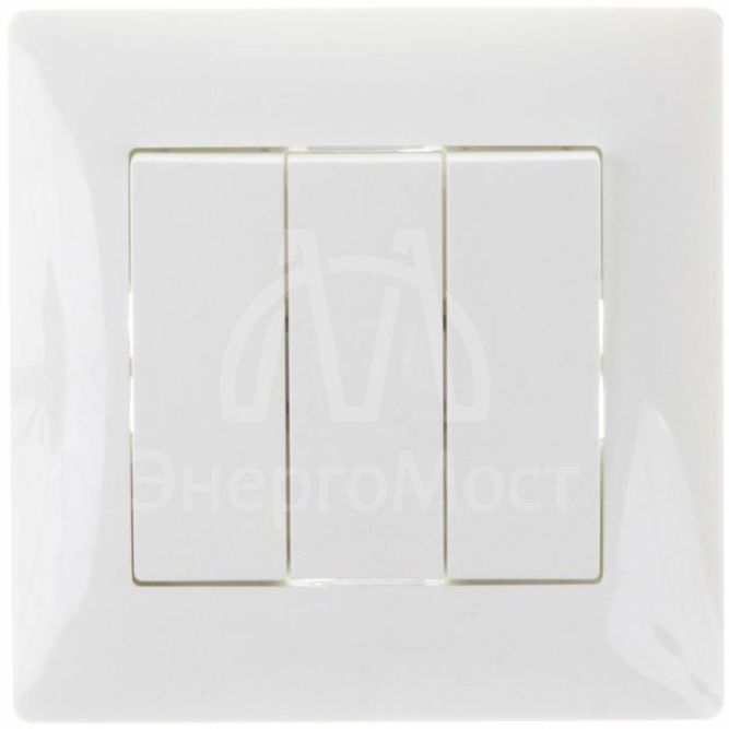 Выключатель 3-кл. СП Bravo 10А 250В механизм бел. GUSI С10В3-001