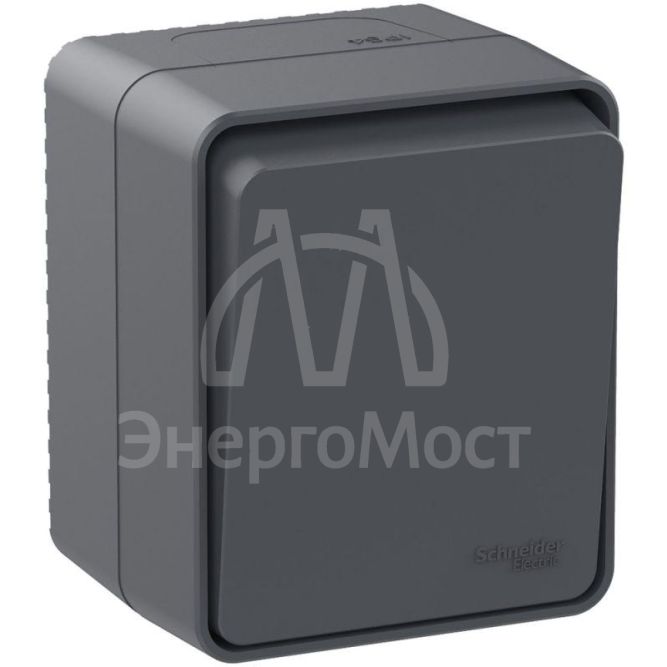 Переключатель 1-кл. ОП AtlasDesign Profi54 10 АХ антрацит SchE ATN544061