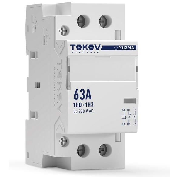 Контактор модульный 36мм 63А 230В АС 1НО 1НЗ PRIZMA TOKOV ELECTRIC TKE-PZ-MC-2-63-230-11