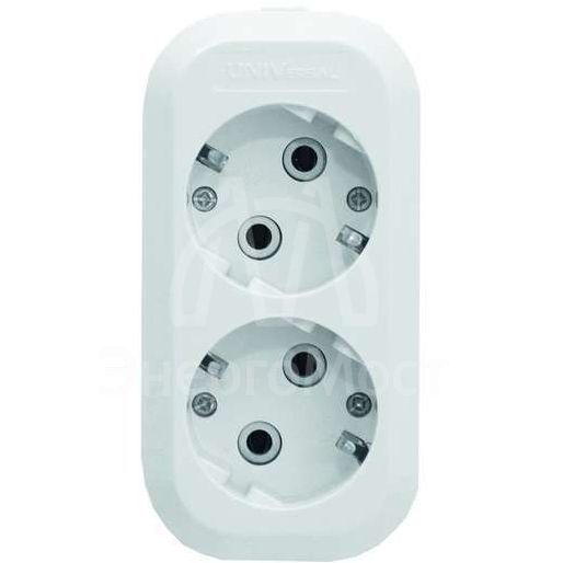 Колодка удлинителя 2-м АВС-пл. с заземл. UNIVersal E302