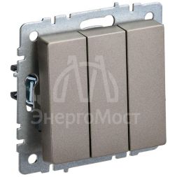 Выключатель 3-кл. СП BRITE ВС10-3-0-БрШ 10А шампань IEK BR-V30-0-10-K37