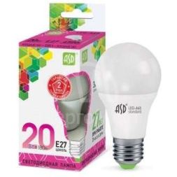Лампа светодиодная LED-A60-standard 20Вт грушевидная 230В E27 6500К 1800лм ASD 4690612014210