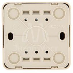 Выключатель проходной 1-кл. 1п ОП Viola 10А IP20 крем. LEZARD 751-0300-105