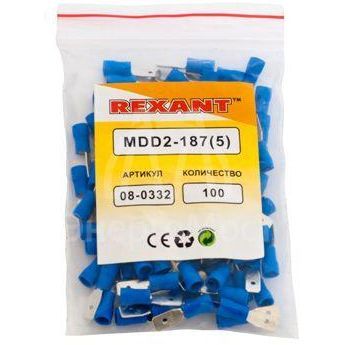 Клемма плоская изол. (штекер) (VM 2-187(8)) REXANT 08-0332