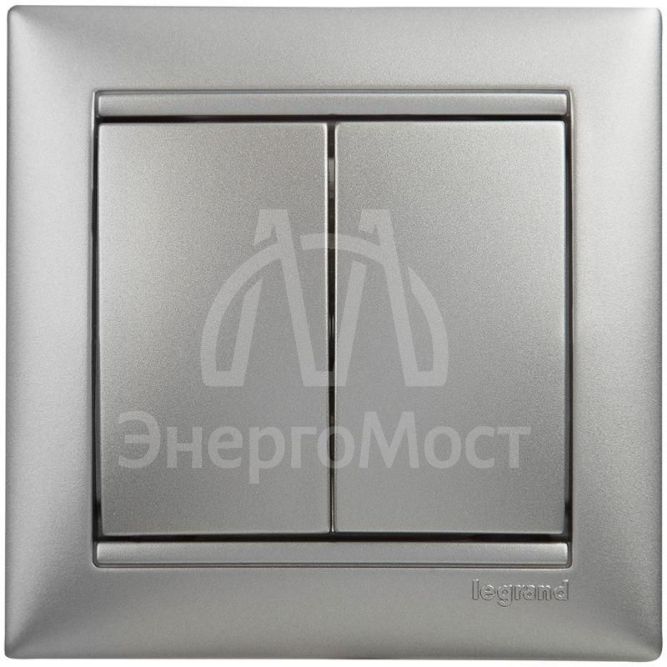 Механизм выключателя 2-кл. СП Valena 10А IP31 250В алюм. Leg 770105