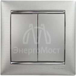 Механизм выключателя 2-кл. СП Valena 10А IP31 250В алюм. Leg 770105